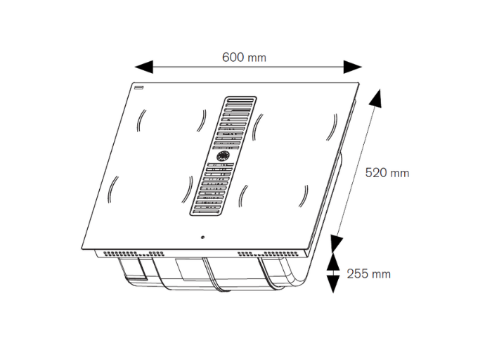 60 cm induktionshäll med integrerad köksfläkt
